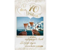 70th Birthday Card, Wine glasses, 13x20,5 cm